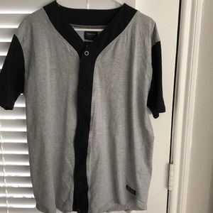 Baseball tee plain black and grey